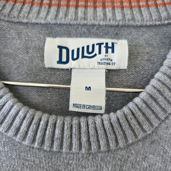 Duluth Trading Co Crewneck Sweater Gray Knit Pullover Men Size M Cotton Blend - Picture 5 of 11
